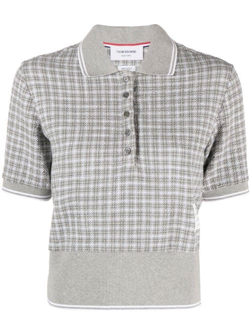 Checked tweed polo shirt Thom Browne | FJP088AJ0113035